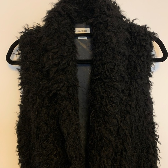 Zadig & Voltaire faux fur black sleeveless jacket - Picture 6 of 10